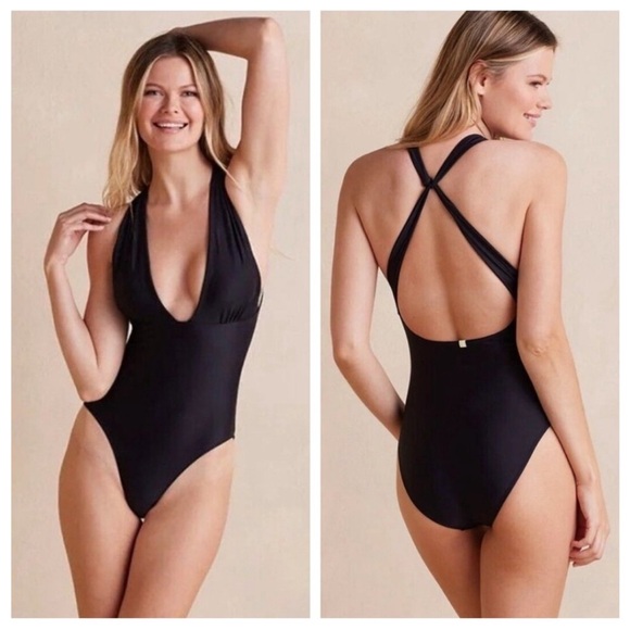 summersalt Other - Summer Salt The Plunge Swimsuit Classic black criss cross back / size 10